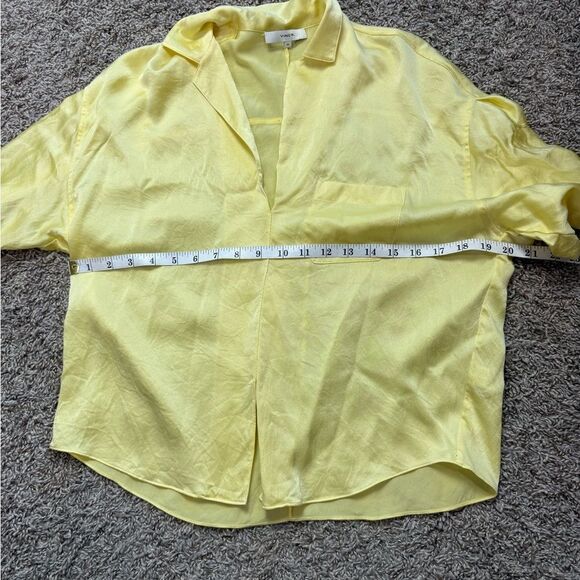 Vince Yellow 100 % Silk Blouse - Picture 3 of 6